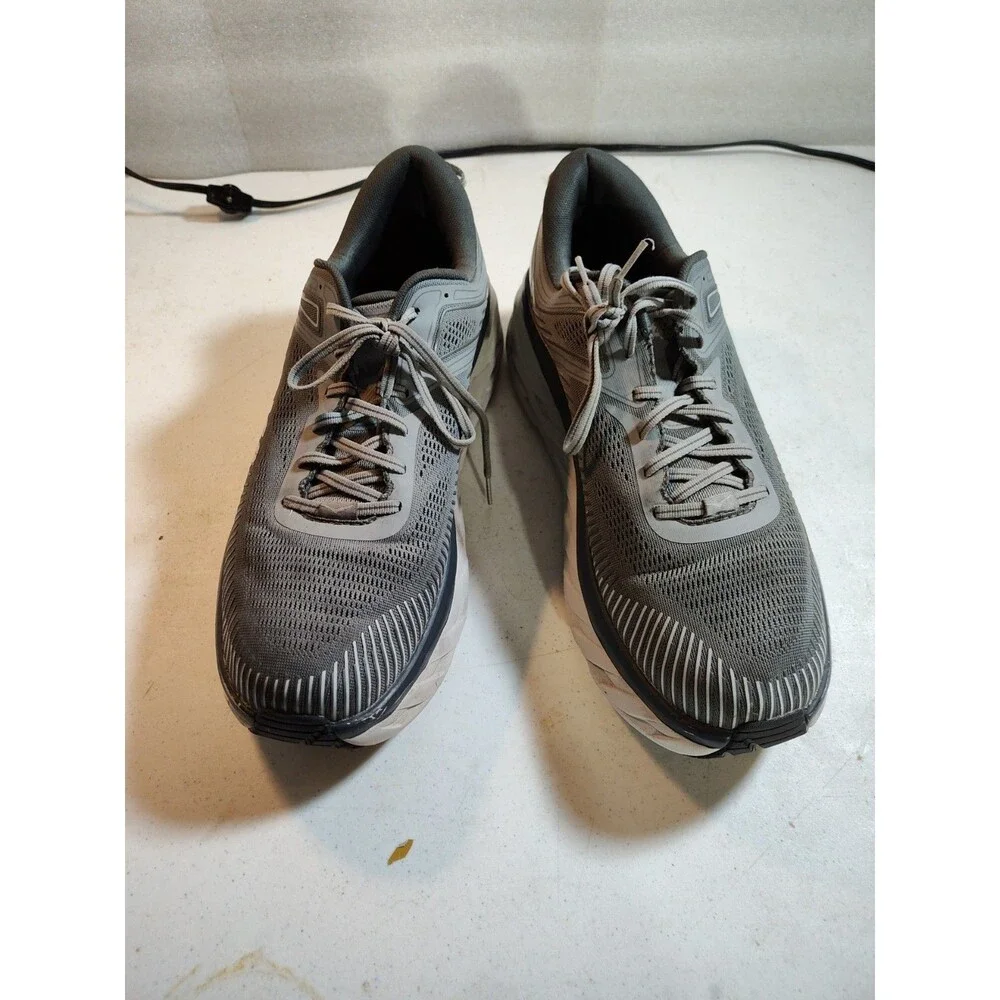 Hoka One One Bondi 7 Men’s Size 14 2E Running Shoes Sneakers Gray Low Top (876)